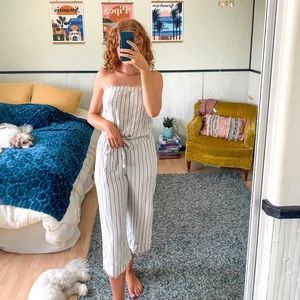 White Stripped Jumpsuit